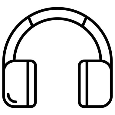 Web ve mobil uygulamalar için modayı takip eden kulaklık simgesi