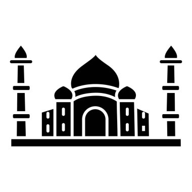 Taj mahal basit kutsal kişilerin resmi, vektör çizim