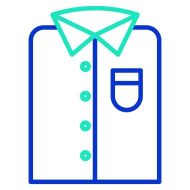 Beyaz arkaplanda basit vektör gömleği simgesi