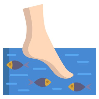  Balık spa 'sı. Web simgesi basit illüstrasyon