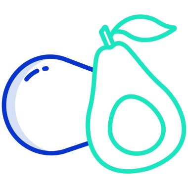 Basit vektör simgesi, avokado illüstrasyonu