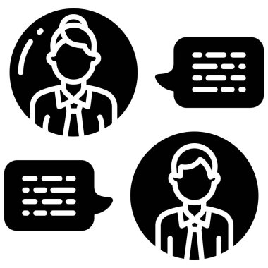 Tartışma web simgesi, vektör illüstrasyonu