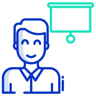 Sunum. Web simgesi basit illüstrasyon