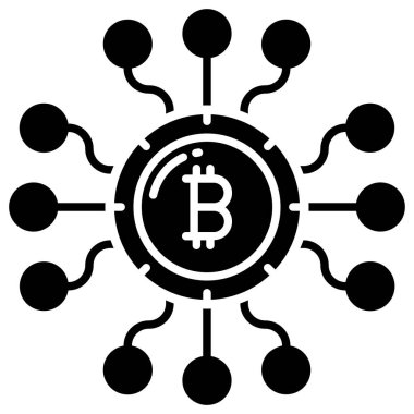 Bitcoin web simgesi basit illüstrasyon