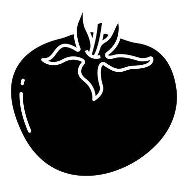 Beyaz arkaplanda domates basit vektör simgesi