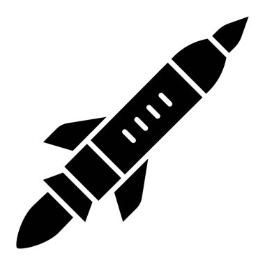 Roket web simgesi, vektör çizim 