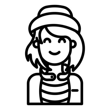 Şapka vektör illüstrasyon tasarımı olan kadın