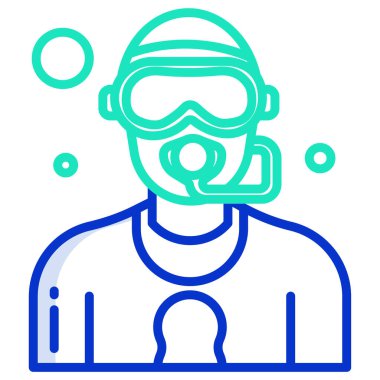 Beyaz arkaplanda basit bir Scuba Dalış Maskesi simgesi