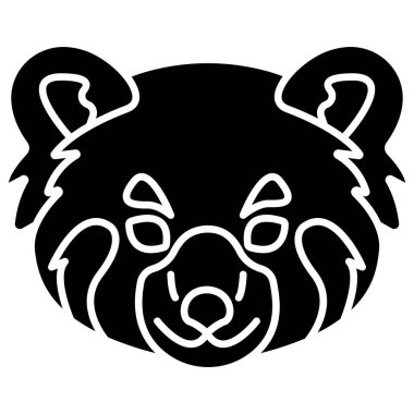 panda web simgesi, vektör illüstrasyonu