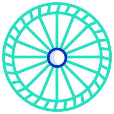 Tekerlek simgesi. yuvarlak şekil sembolü. vektör illüstrasyonu