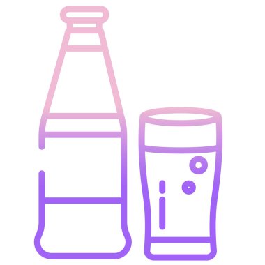 Bira şişesi ikonu. Web tasarımı için su içeceği vektör simgelerinin ana hatları