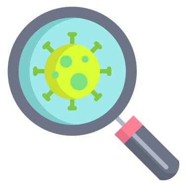 covid bakterili basit vektör simgesi, arama döngüsü