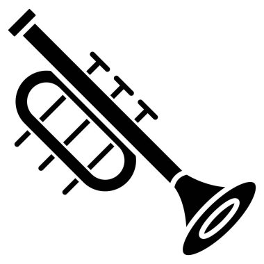 Trompet basit simgesi, vektör illüstrasyonu