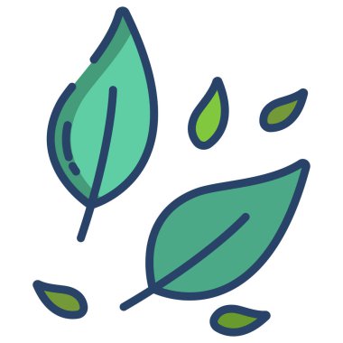 Düz yaprak simgesi. Vektör illüstrasyonu.