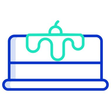 Kek ikonu. Web için pasta vektör simgelerinin özet çizimi