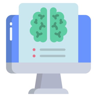 Beyin. Web simgesi basit illüstrasyon