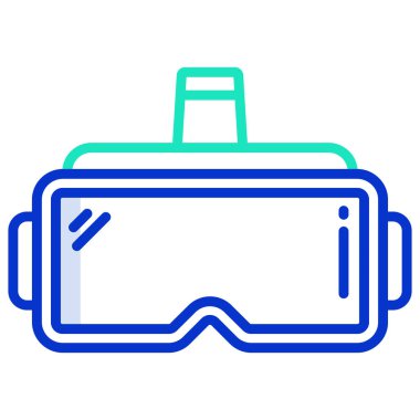 sanal gerçeklik kulaklığı web simgesi basit vektör illüstrasyonu