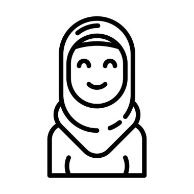 Basit vektör simgesi, kadın illüstrasyonu