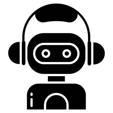 robot. Web simgesi basit illüstrasyon