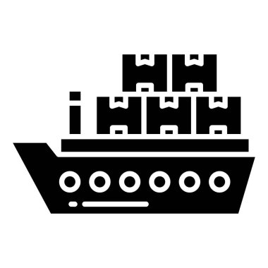 Gemi. Web simgesi basit illüstrasyon