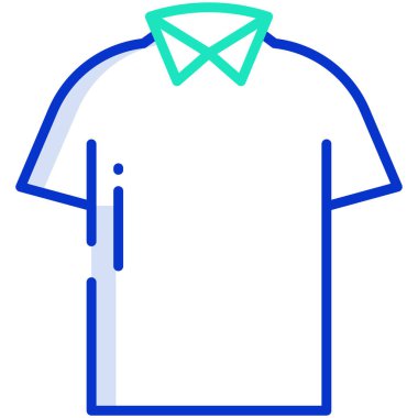 Beyaz arkaplanda basit vektör gömleği simgesi