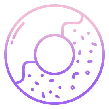 donut web simgesi, vektör illüstrasyonu 