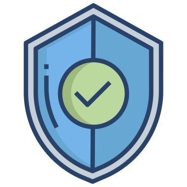 onay işareti simgesi ile kalkan. vektör çizim