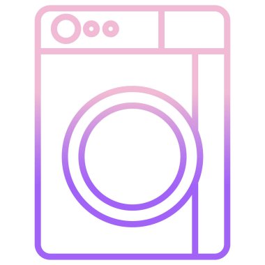 çamaşır makinesi basit simgesi, vektör çizim