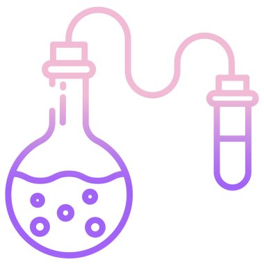 Beyaz arkaplanda Kimyasal Deney simgesi