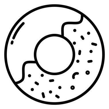 donut web simgesi, vektör illüstrasyonu 