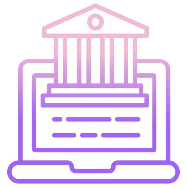 Üniversite eğitimi web simgesi basit vektör illüstrasyonu