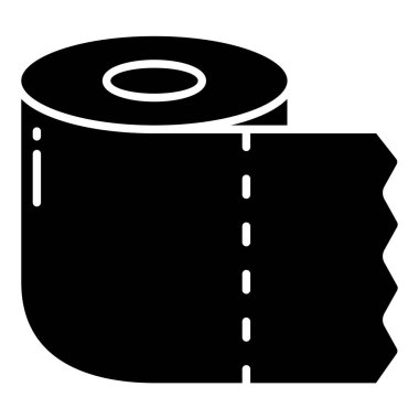 beyaz arkaplanda basit tuvalet kağıdı vektör simgesi