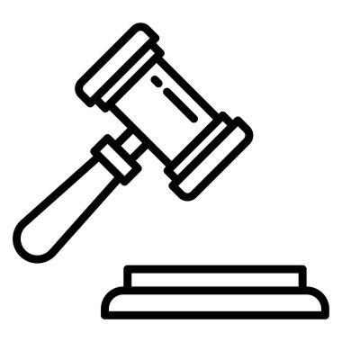 Açık arttırma vektör simgesi. İnce çizgi biçimi izole edilmiş sembol çizimi.