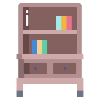 Kitaplık. Web simgesi basit illüstrasyon