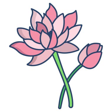 Lotus Web simgesi, vektör illüstrasyonu