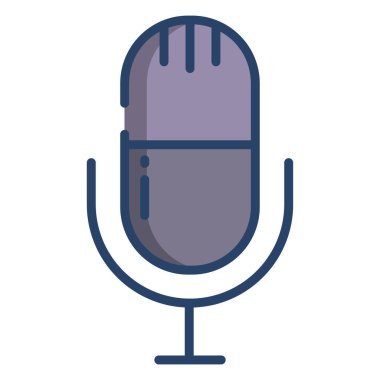 Mikrofon. Web simgesi basit illüstrasyon