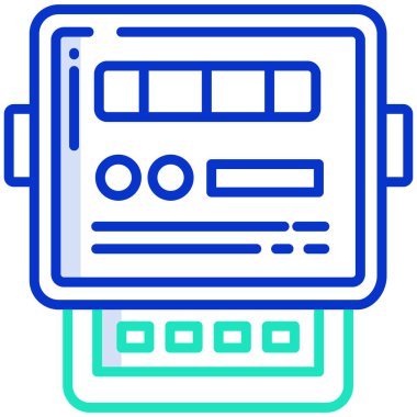 Elektrik sayacı. Web simgesi basit illüstrasyon