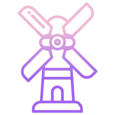 Yel değirmeni ikonu. Ağ için rüzgar türbini vektör simgelerinin basit çizimi