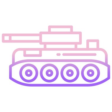 Beyaz arkaplanda basit bir tank vektör simgesi