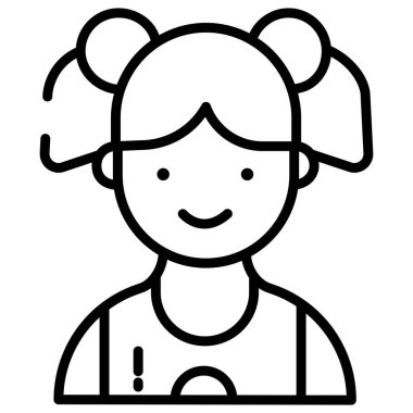 Kadın. Web simgesi basit illüstrasyon