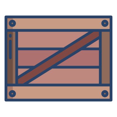 Vektör çizim bir ahşap kutu 