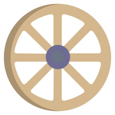 Wagon tekeri web simgesi basit vektör illüstrasyonu