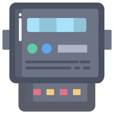 Elektrik sayacı. Web simgesi basit illüstrasyon