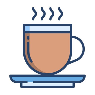 Beyaz arkaplanda çay basit vektör simgesi