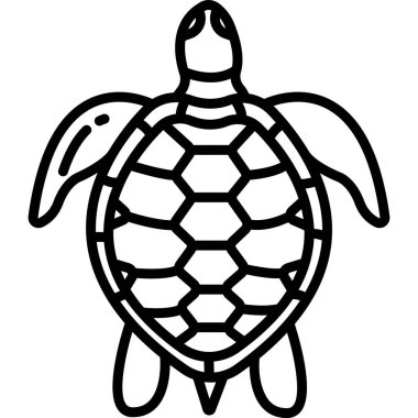 Kaplumbağa simgesi, vektör illüstrasyonu