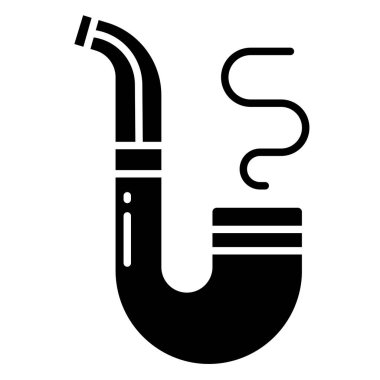 Beyaz arkaplanda sigara içme çubuğu simgesi