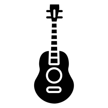Gitar. Web simgesi vektör illüstrasyonu