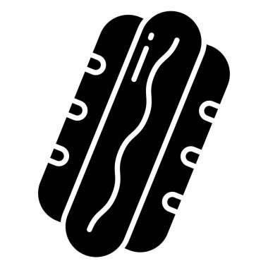 hot dog web simgesi, vektör illüstrasyonu 