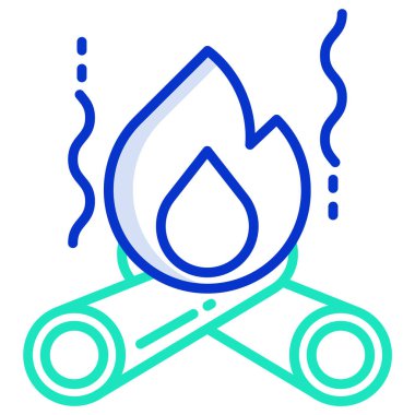 Kamp ateşi. Web simgesi basit tasarım