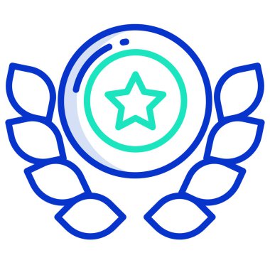 Basit vektör simgesi, madalya illüstrasyonu